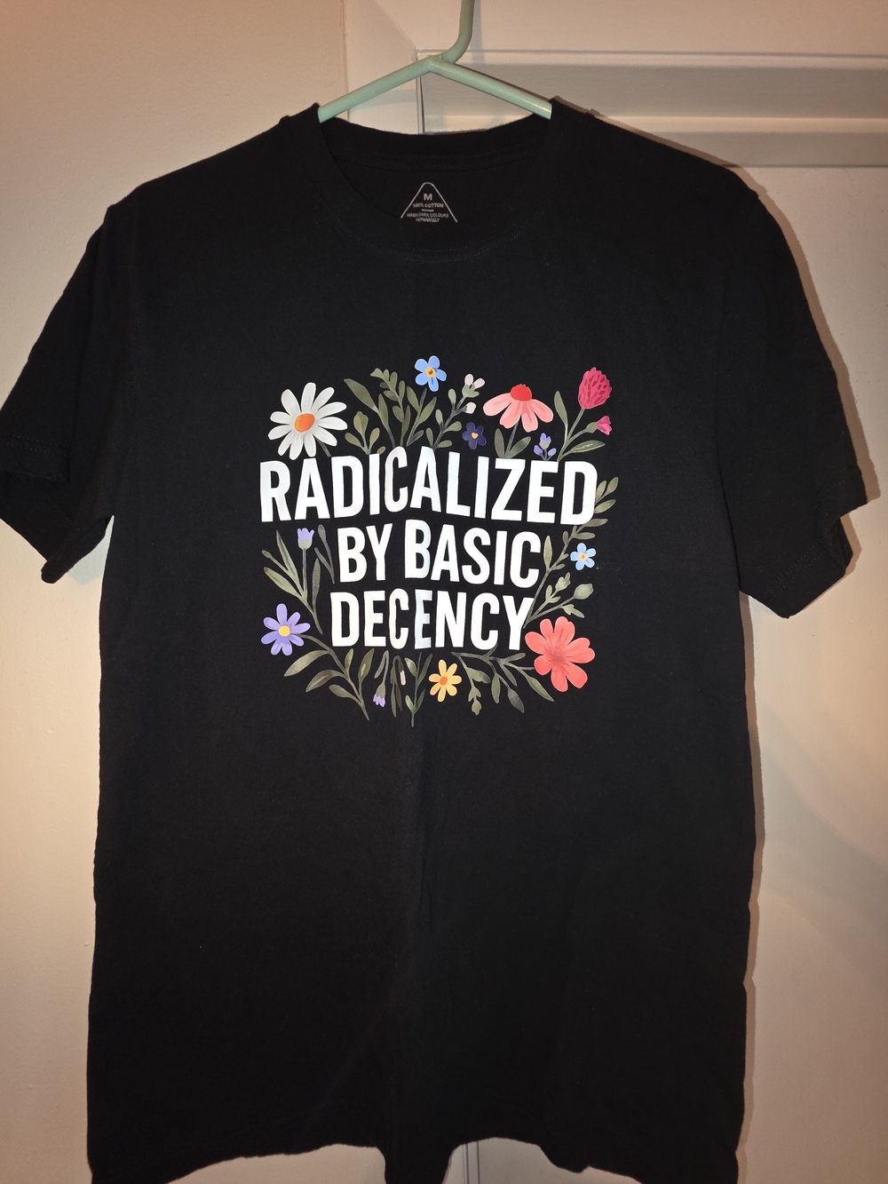 Black Graphic Tee - "Radicalized by Basic Decency"